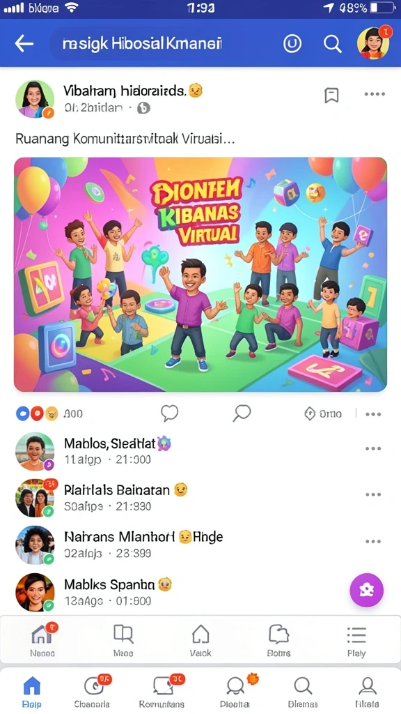 Fitur chatting untuk berinteraksi dengan pemain lain.