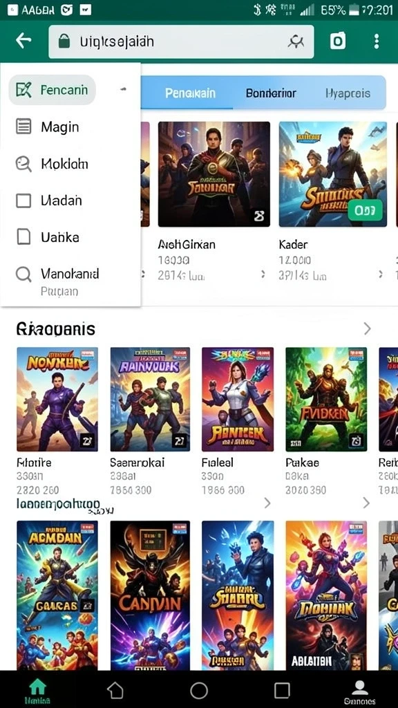 Tampilan menu yang intuitif dan mudah dinavigasi.