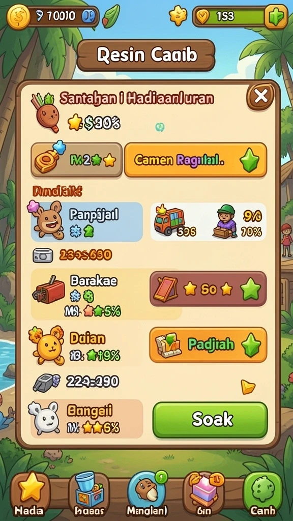 Menyajikan karakter-karakter unik dalam game.