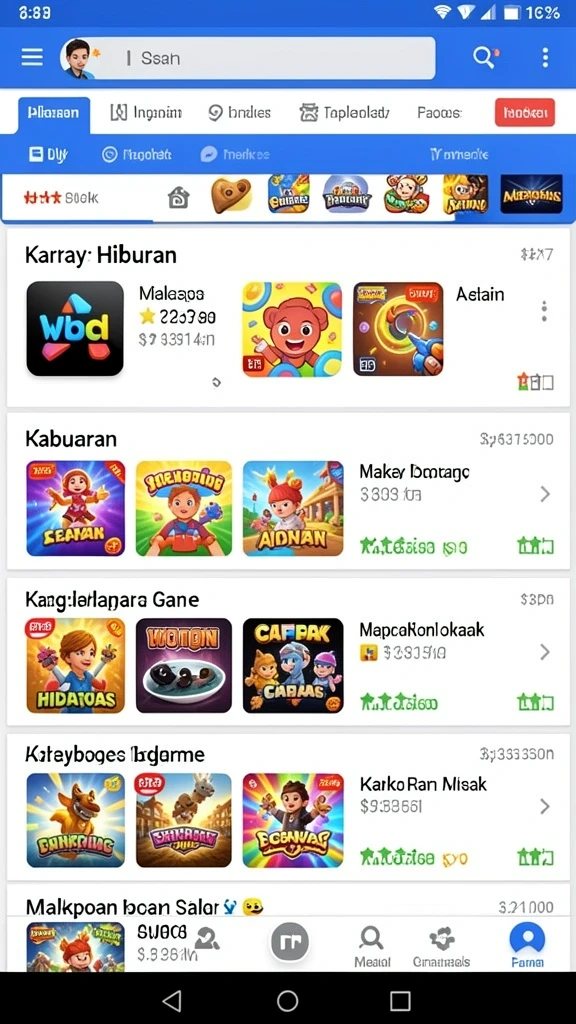 Grafis yang menawan dan penuh warna.